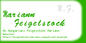 mariann feigelstock business card